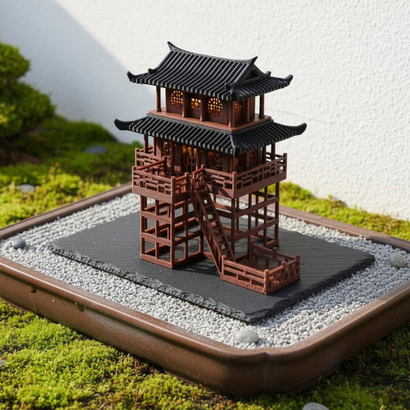 Bonsai Garden House - بيت بونساي بلاستيكي على شكل باغودا