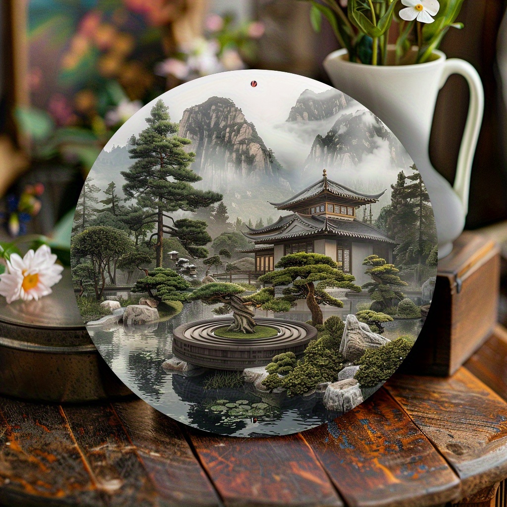 لافتة معدنية دائرية من الألومن - مراجعة Bonsai Garden Wall وسعره