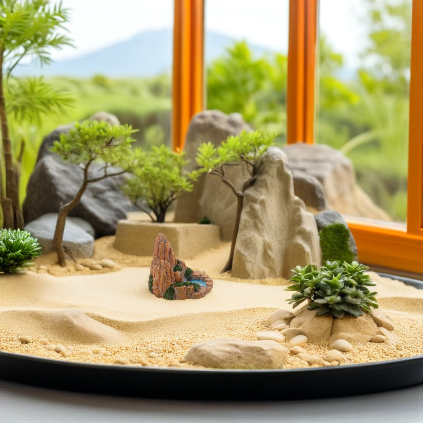 قطعتان من تماثيل الصخور المصغر - مراجعة Bonsai Garden With Pond وسعره
